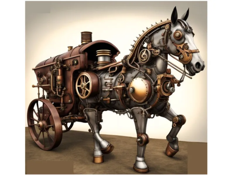 Steampunk Mechanical Horse Carriage