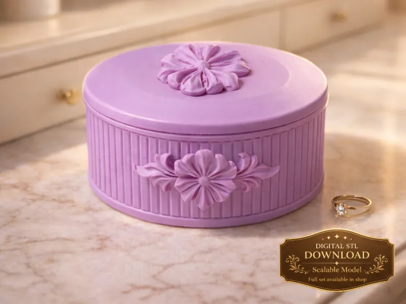 jewelry box stl, decorative storage box with lid