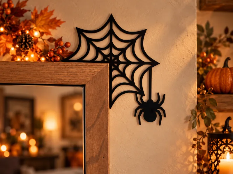 Halloween Spider Door Wall Art Spooky Spider Decoration