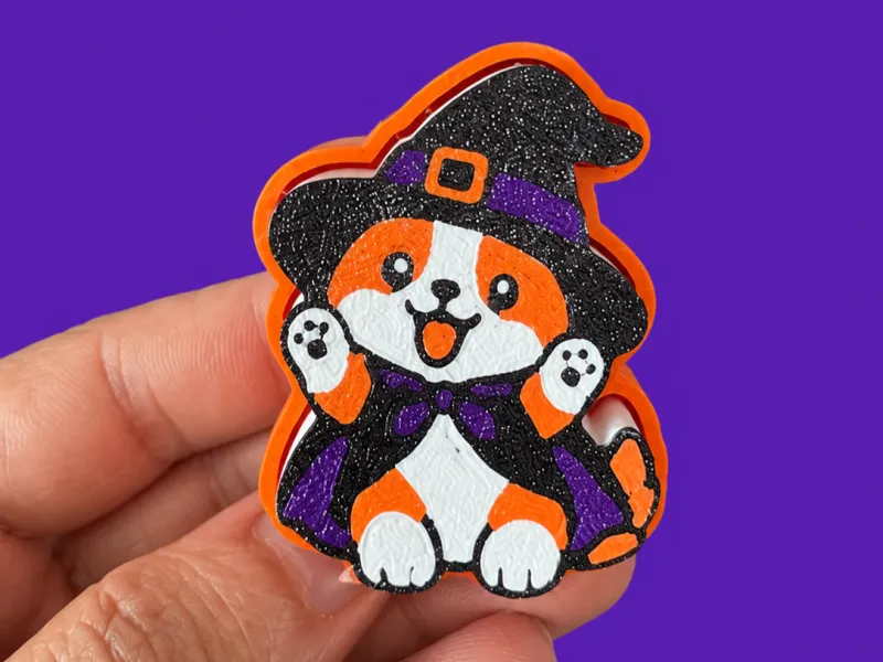 Cute Corgi Witch Clicker – Halloween Fidget Toy