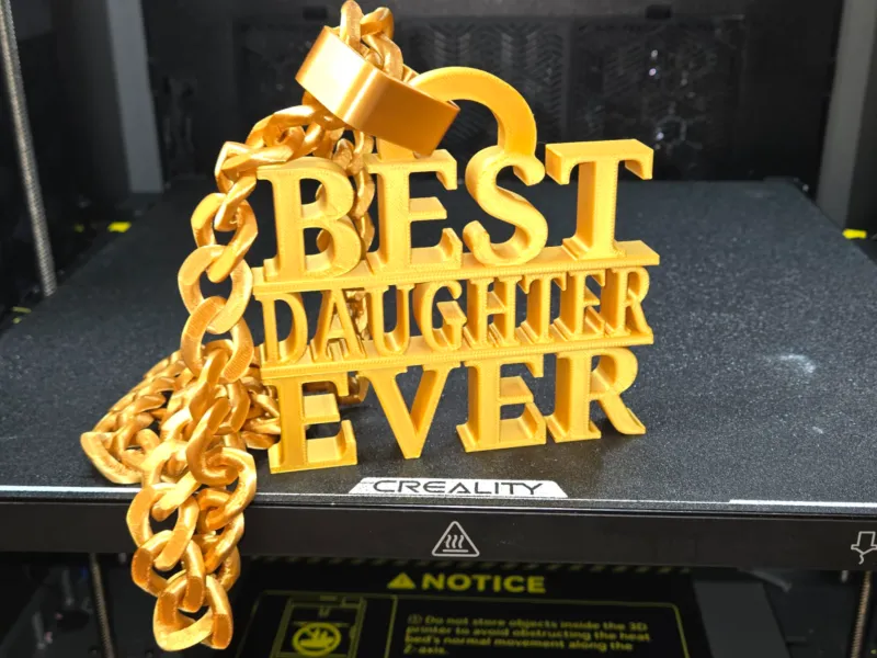 BEST DAUGHTER EVER BLING GOLD CHAIN PENDANT SUPERSTAR AWARD