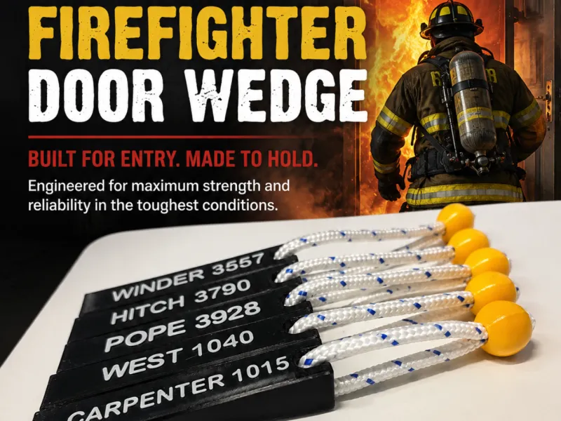 Firefighter personalised door stop wedge