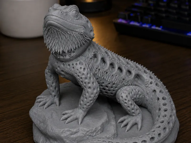 Stone Guardian – Bearded Dragon Display Statue