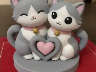 Purrfect Valentine Heart