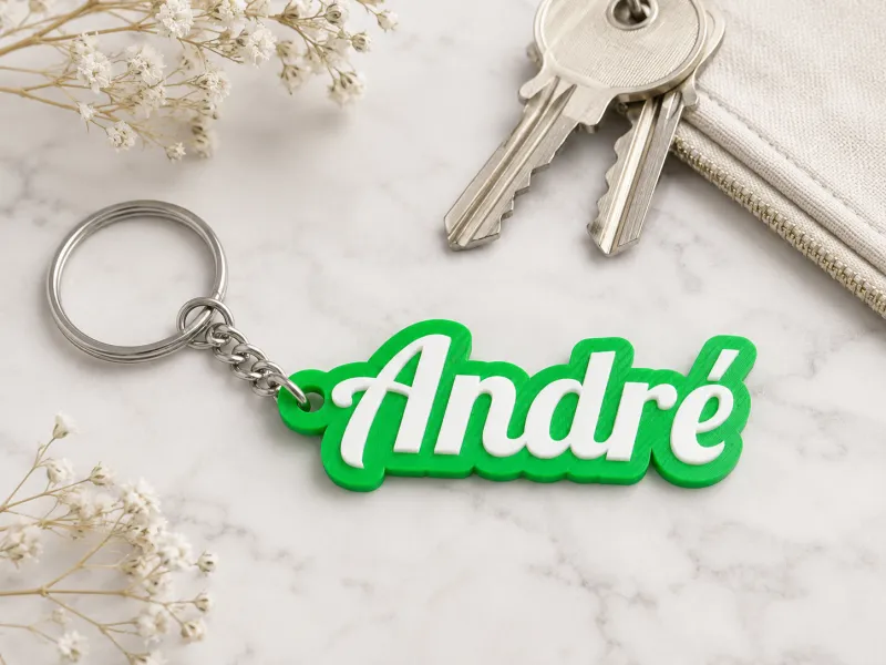 Porta-Chaves Personalizado com Nome – André | Keychain 3D