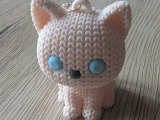 Knitted Cat Keychain
