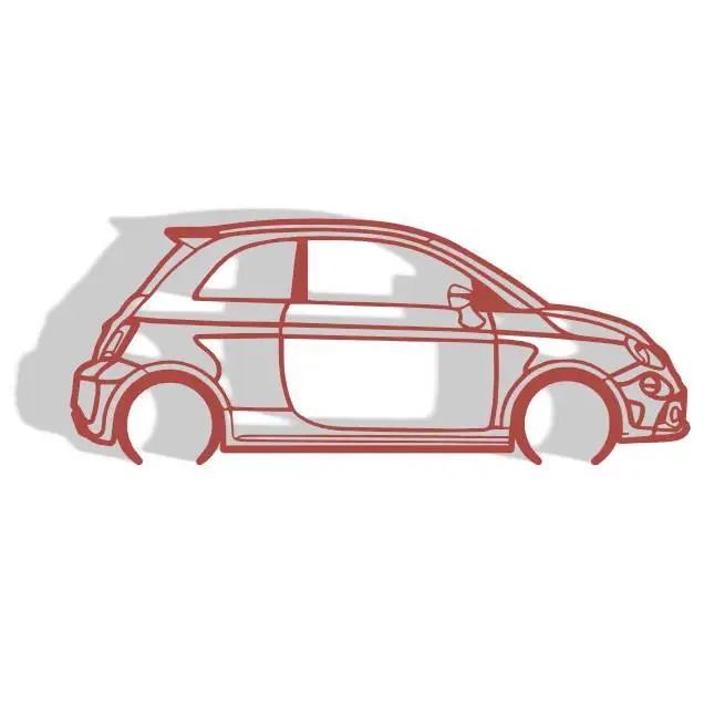Fiat Abarth 595 - Silhouette Wall Decoration