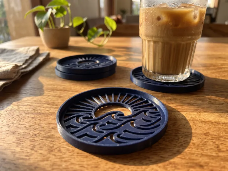 Wave and Sunset Coaster