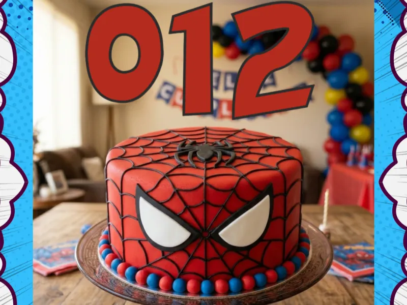 Topo de Bolo Numérico e Figura do Homem-Aranha