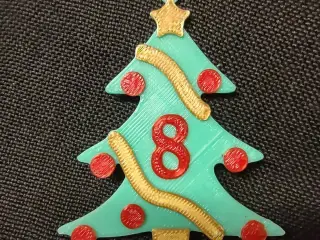 8 Number - Christmas Tree with Baubles, Tinsels and Star