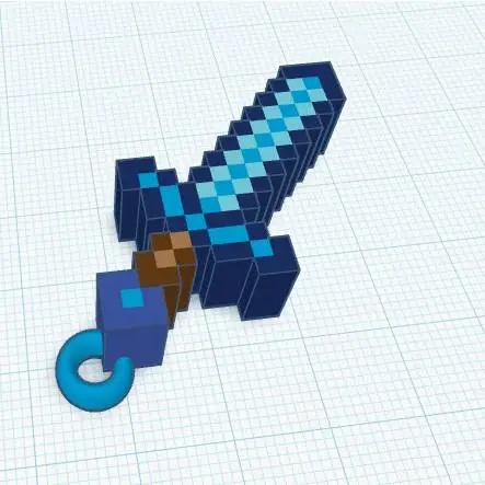 minecraft elmas kılıç anahtarlık