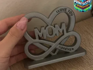 MOTHER’S DAY 3D PRINTED INFINITY HEART “MOM” DESK DECOR