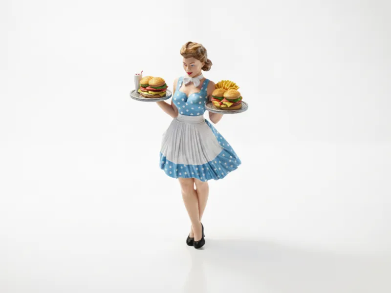 Waitress Figurine Female Character 3D Printable