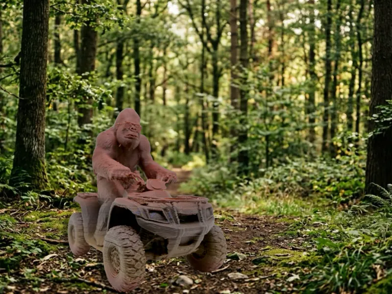 Bigfoot riding a quad