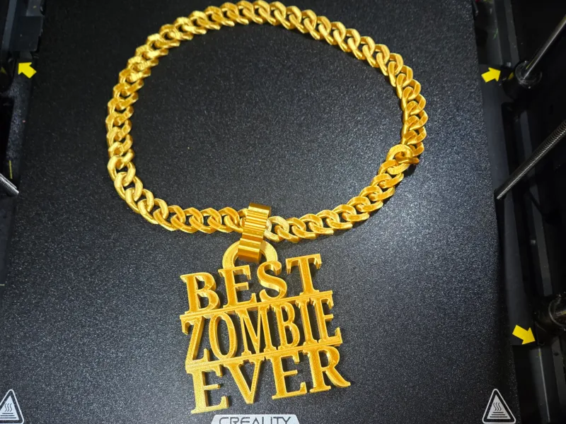 BEST ZOMBIE EVER Haloween Costume Bling & Pendant Chain Free