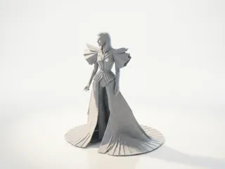 Futuristic Outfit Fashion Model Figurine 3D Printable