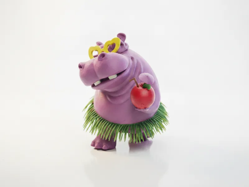 Hawaai Hippo Figurine Animal 3D Printable