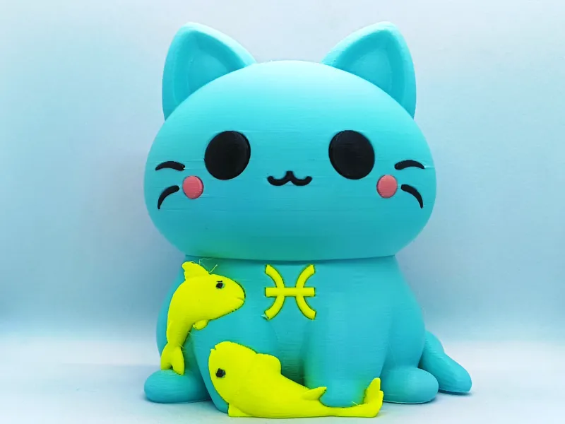 Kawaii-Katze - Fische