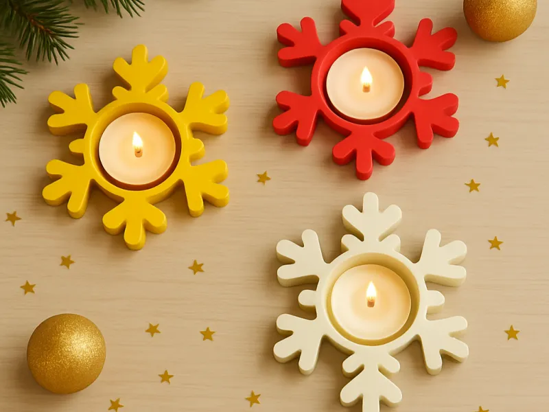 Snowflake Tealight Candle Holders – Set of 3