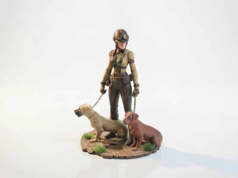 犬の調教師フィギュア 動物 3Dプリント可能