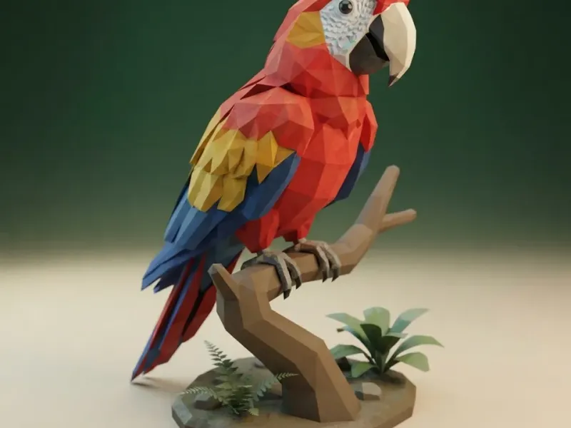 Low Poly Macaw