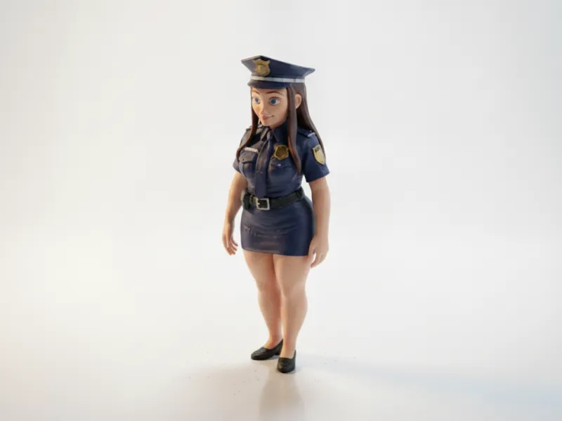 Officer Female Police Figurine 3D Printable