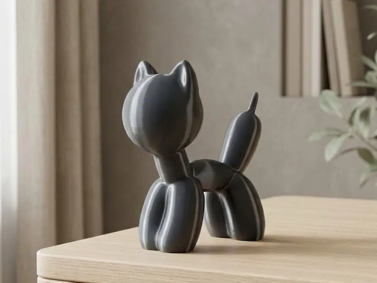 Gatto Palloncino – Scultura Minimalista Decorativa