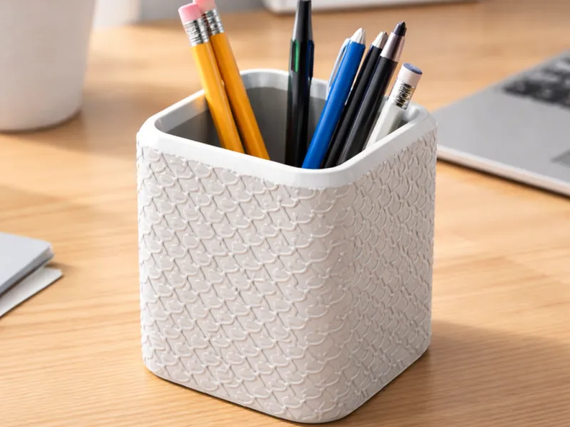 Lapicero de escritorio con textura de flores