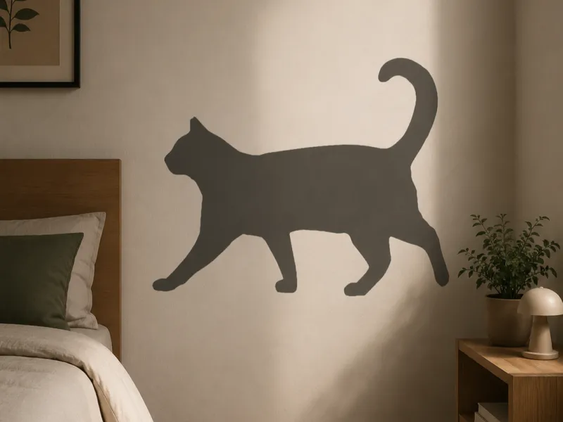 Silueta gato andando