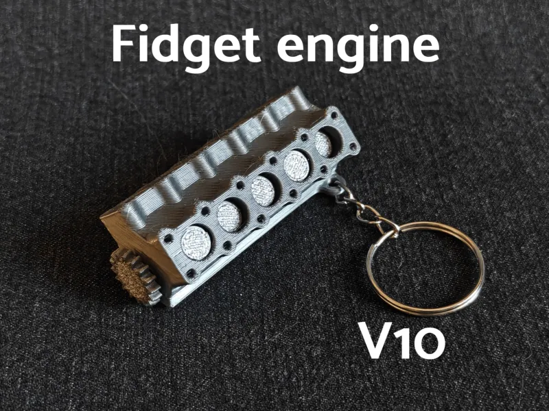 Porte-clés moteur V10 anti-stress - sans supports