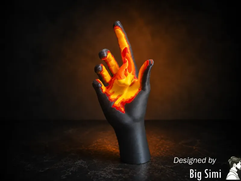 Mano de demostración de textura de luz dinámica