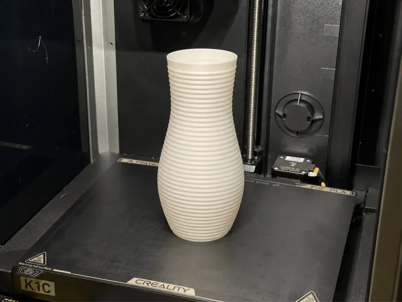Curved Vase with Horizontal Rings
