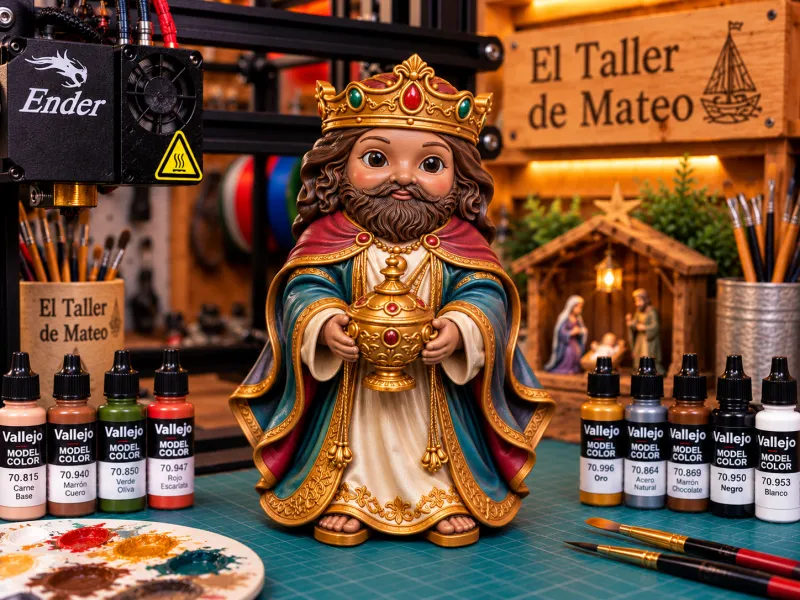 Rey Gaspar con Incensario Dorado – El Taller de Mateo