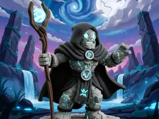 Stone Golem Wizard Chibi Figurine