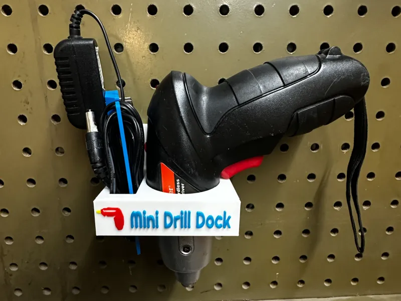 Mini Cordless Drill Holster for Pegboard (Sy's Peglock)