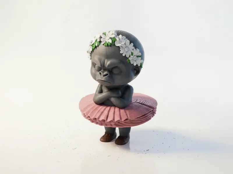 Affen-Ballerina-Figur Weibliche Figur 3D-druckbar