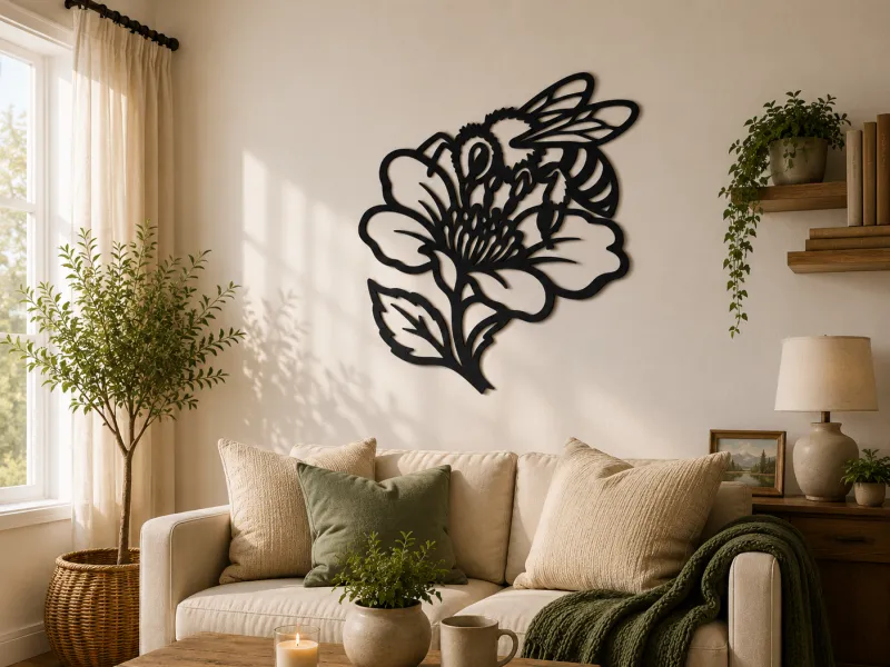 Bee Flower 2D Wall Art