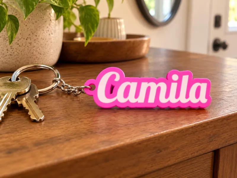 Porta-Chaves Personalizado Nome Camila Chaveiro 3D