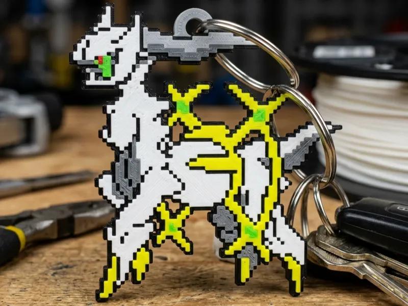 Arceus piksel sanatı anahtarlık
