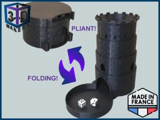 Folding dice tower with Castle decor