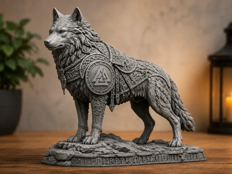 Lobo vikingo – Estatua guardiana nórdica