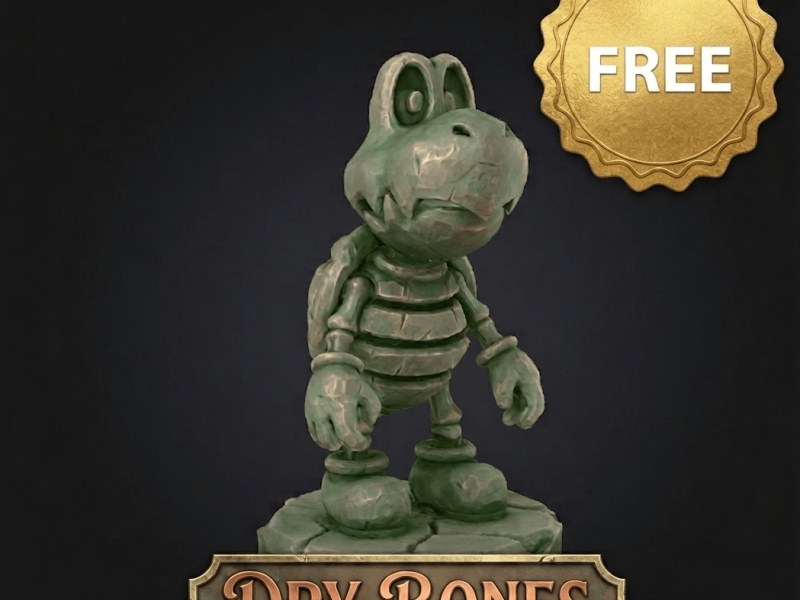 Figura de Dry Bones Estilo Mario Com Base