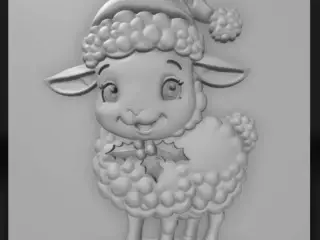 sheep with a Christmas hat