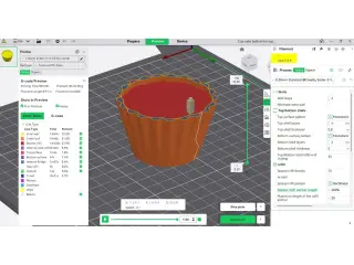Printed cup cake bottom and mould for top