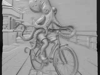 octopus on a bicycle
