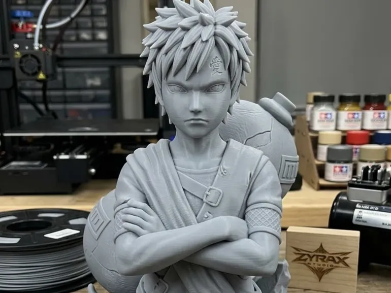 Gaara Bust STL Naruto Sculpture 3D Print Model