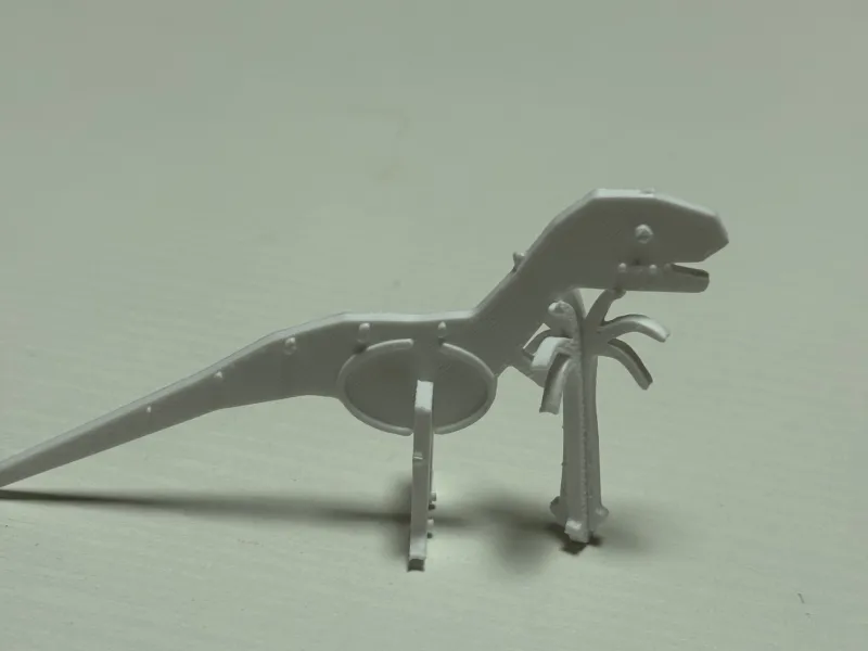 T-Rex - Cartão de Kit (2 Cores, Montagem por Encaixe, Sem Cola)