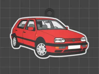 🚗 Volkswagen Golf MK3 – Llavero STL multicolor
