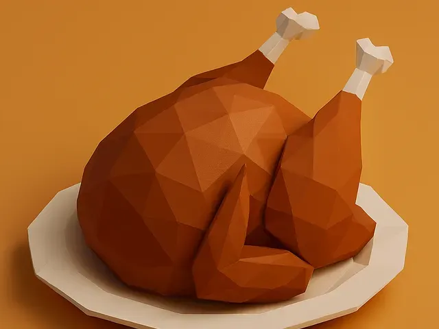 Low Poly Thanksgiving Turkey 3D Model