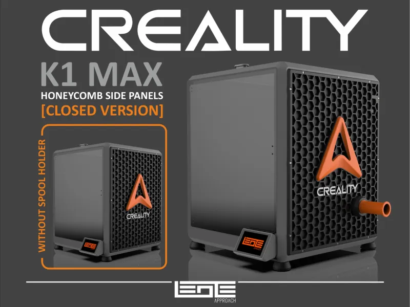 PANELES LATERALES CREALITY K1max [CERRADOS + SOPORTE PARA CARRETE]